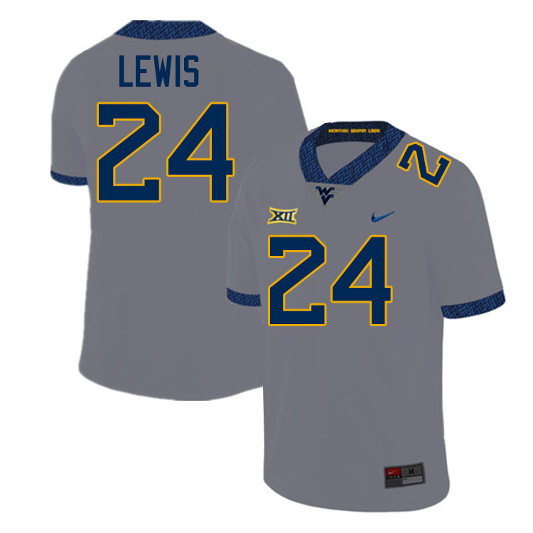Darrian Lewis WVU Jersey,West Virginia Mountaineers #24 Darrian Lewis Jersey Youth College-Grey
